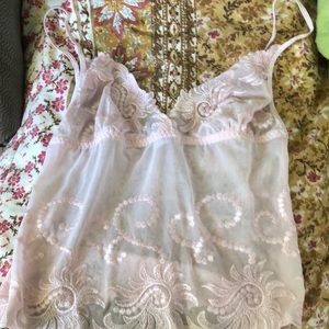 Beautiful lace vintage lingerie top from ACT international light pink